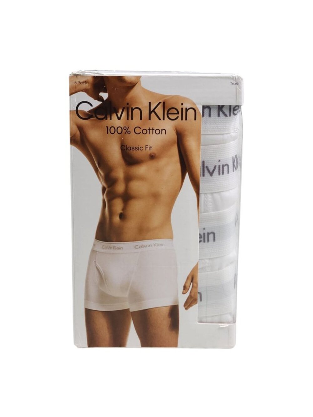 Calvin Klein Mens 5-Pack Classic Fit Cotton Trunks White 2XL XXL  $70